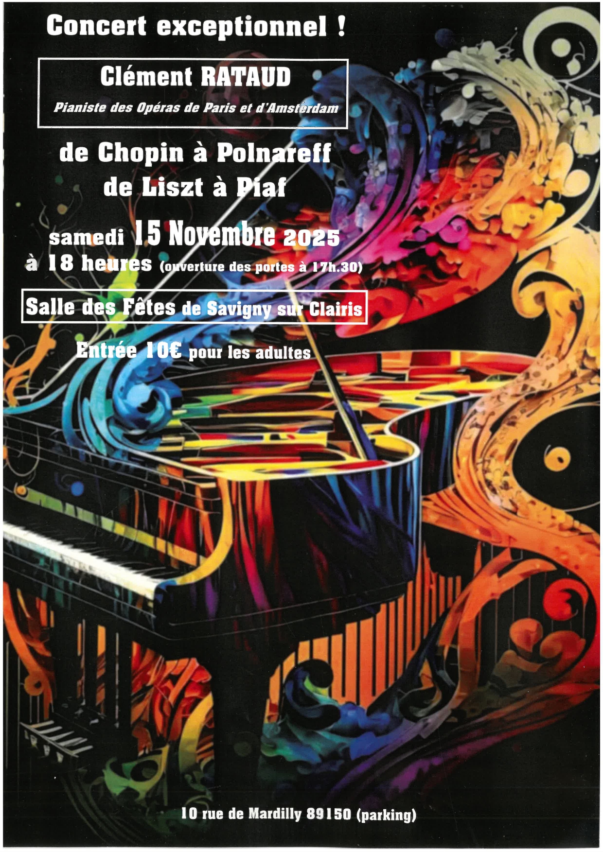 Concert Clémen RATAUD Savigny-sur-Clairis